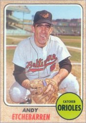 1968 Topps Baseball Cards      204     Andy Etchebarren